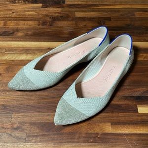 Rothy’s pointed toe flat The Diamond Metallic